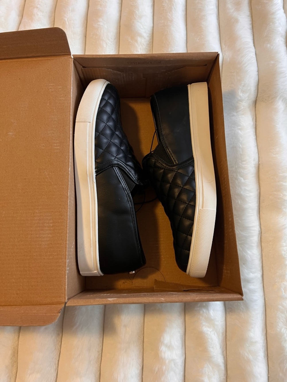 Steve Madden Black Quilted Slip-On Sneakers
